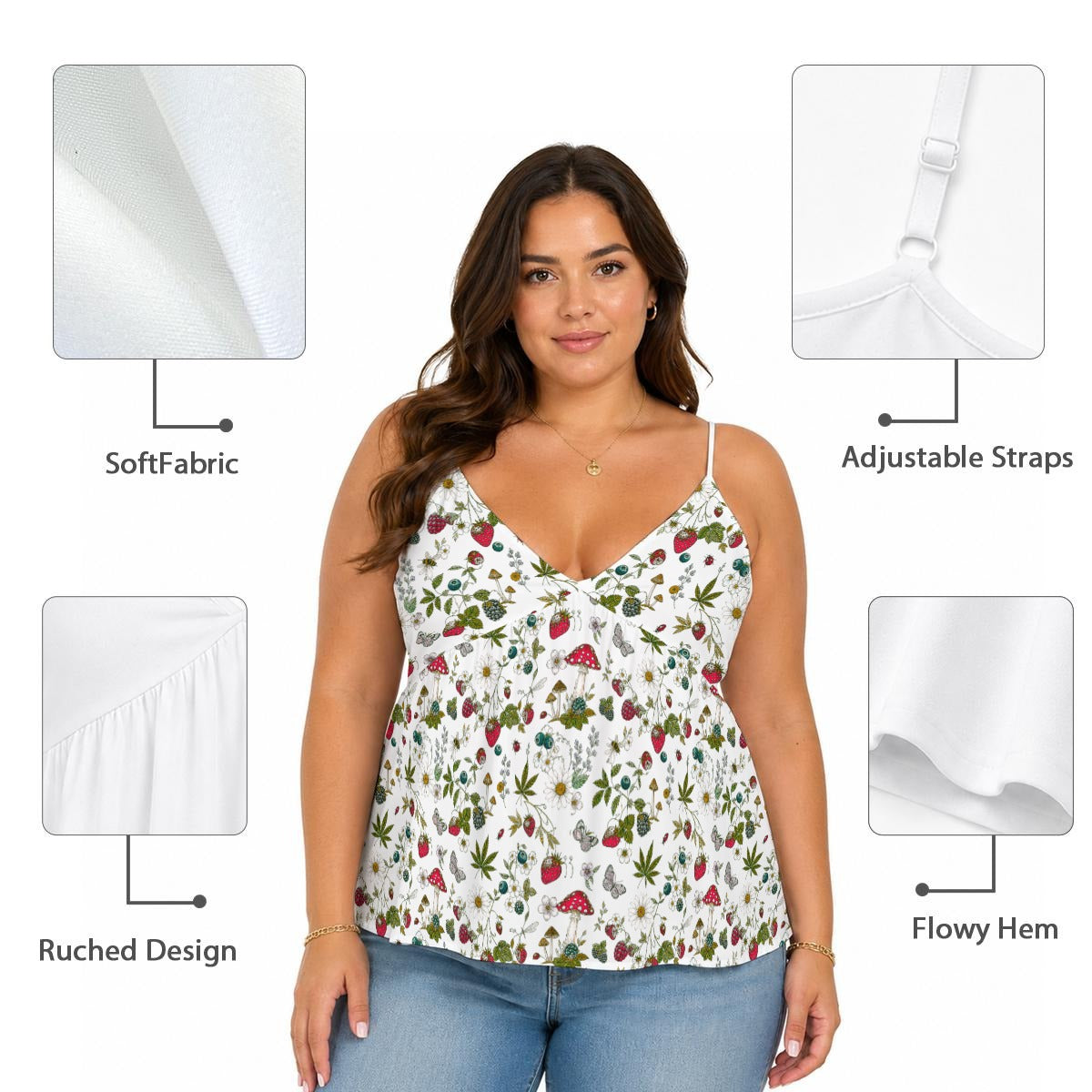 Berry High Cami Peplum Top