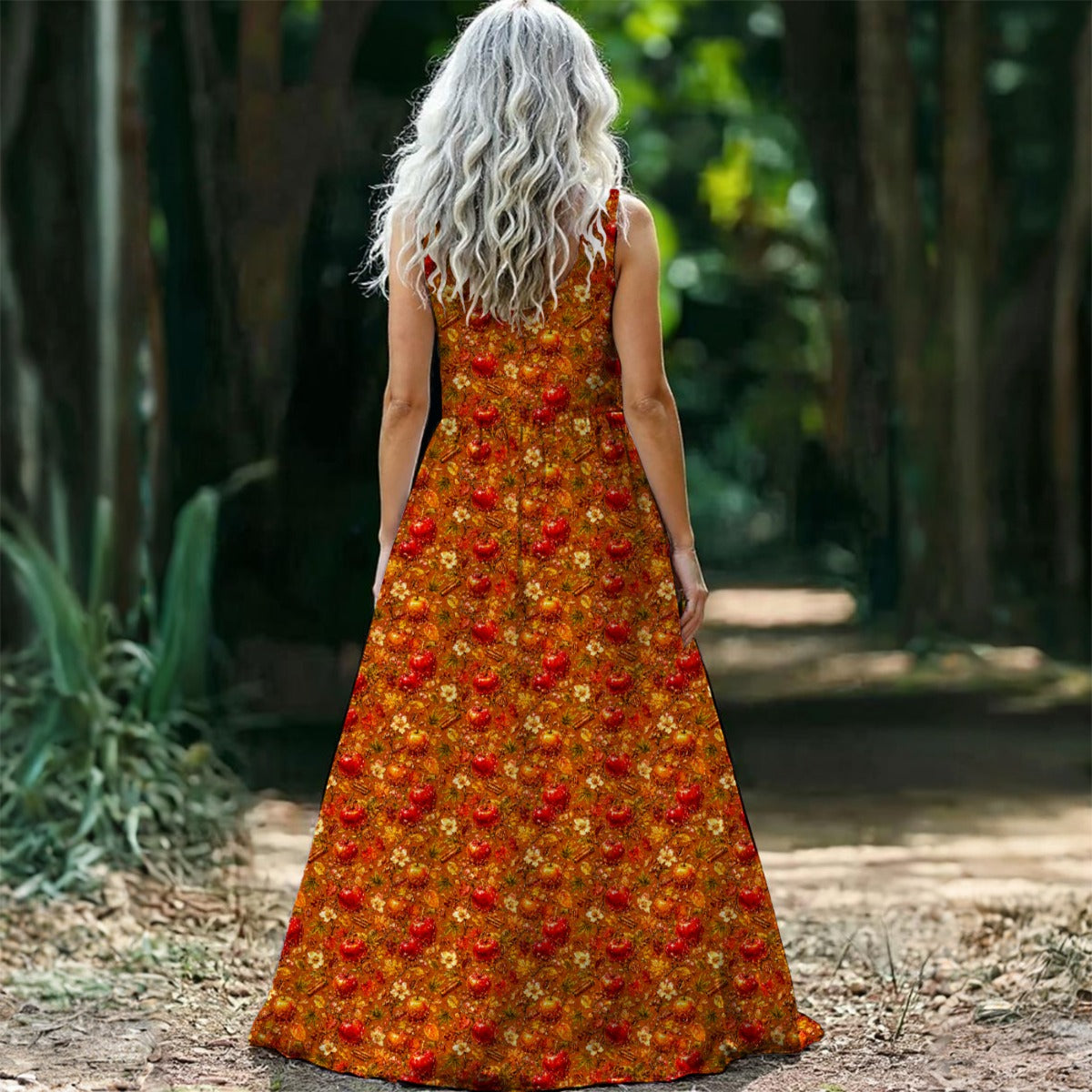 Glazed Apple Sleeveless Maxi Dress