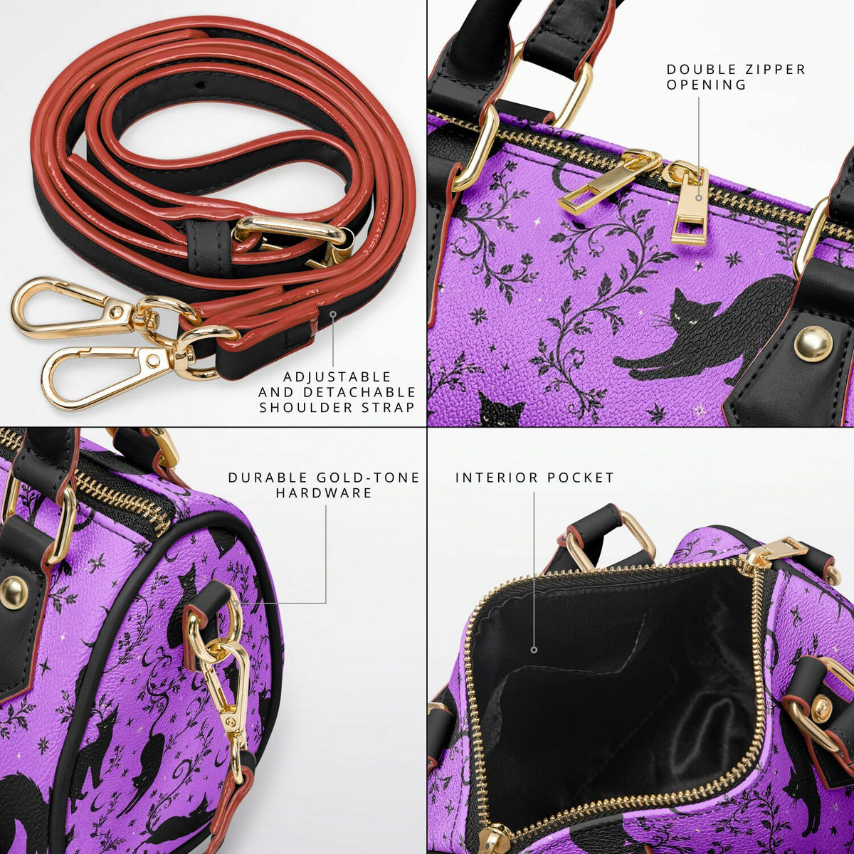 Black Cats Crossbody Handbag