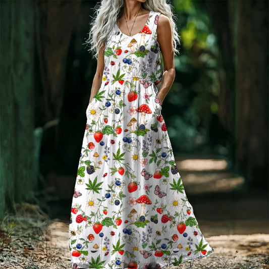 Berry High Sleeveless Maxi Dress