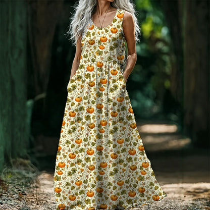 Pumpkin Patch Sleeveless Maxi Dress