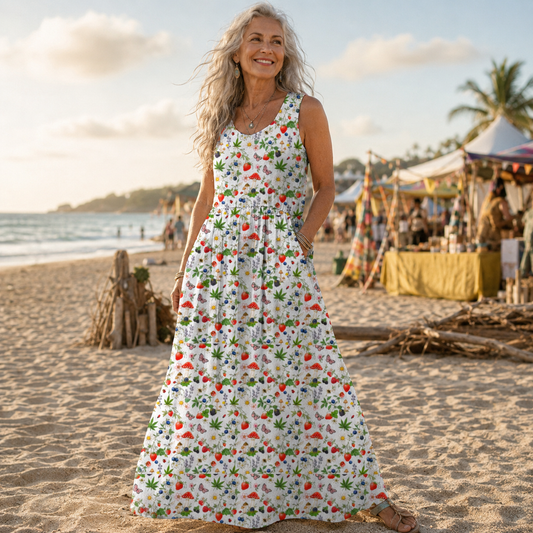 Berry High Sleeveless Maxi Dress