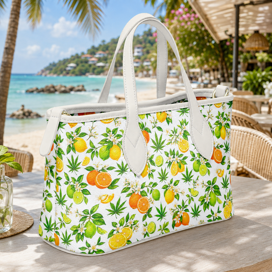 Citrus Haze Leather Tote Bag