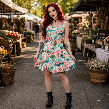 Art Deco Bloom Skater Dress