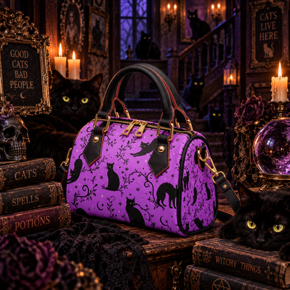 Black Cats Crossbody Handbag