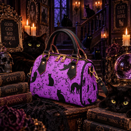 Black Cats Crossbody Handbag