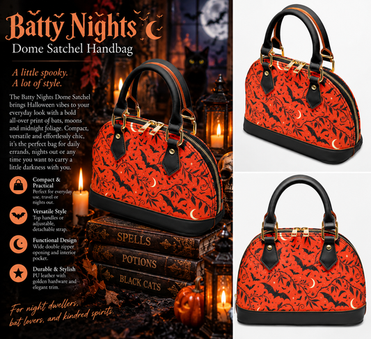 Batty Nights Dome Satchel Handbag