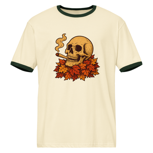 Leaves & Skull Ringer Shirt